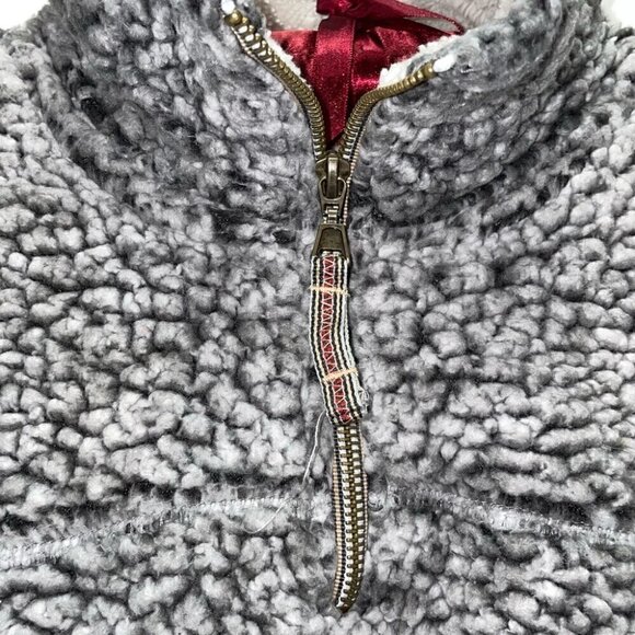 Grizzly Sherpa Fleece Pullover Jacket Brown 1/4 Zip Up Mock Neck - Picture 5 of 10